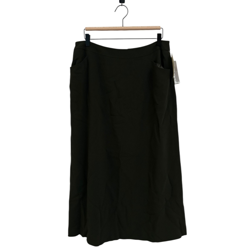 VTG NWT‎ Jones New York Wool Skirt Sz 14 Olive Green Midi Lagenlook Deadstock